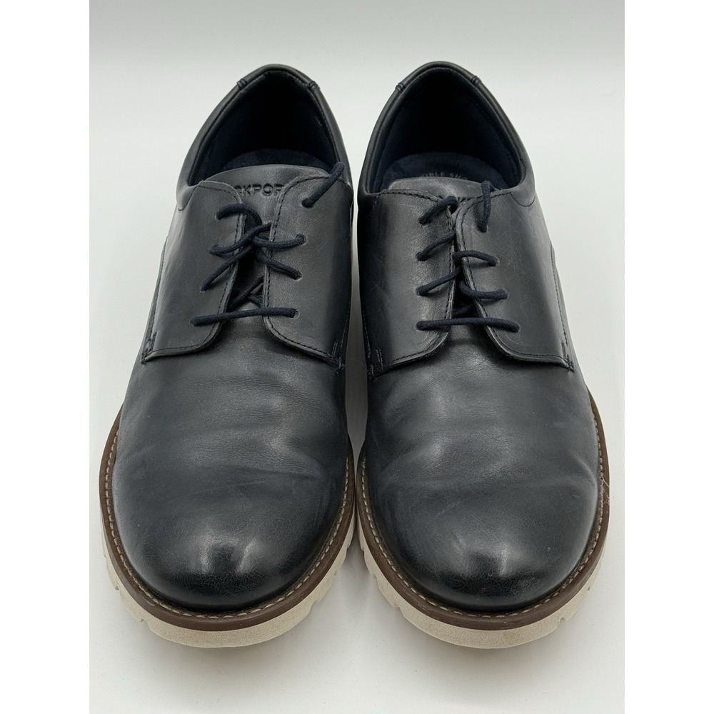 Rockport Colben CH4016 Navy Blue Leather Lightweight White Sole Mens US 12 M